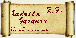Radmila Faranov vizit kartica